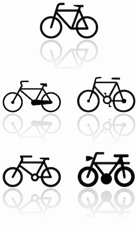 Vector set of different bike symbols. All vector objects are isolated. Colors and transparent background color are easy to adjust. Fotografie stock - Microstock e Abbonamento, Codice: 400-04724910