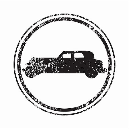 Grunge stamp with old car silhouette Stock Photo - Budget Royalty-Free & Subscription, Code: 400-04725002