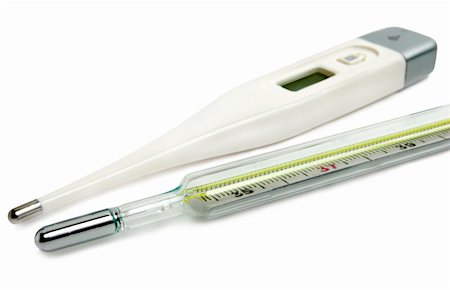 simsearch:693-06324350,k - Clinical thermometers isolated on a white background (With clipping path) Stockbilder - Microstock & Abonnement, Bildnummer: 400-04725388