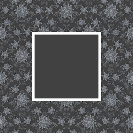 simsearch:400-07055210,k - Seamless floral pattern with frame in gray color. Foto de stock - Super Valor sin royalties y Suscripción, Código: 400-04725426