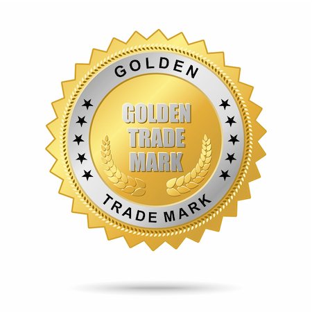 simsearch:400-04375327,k - Vector golden badge named "Golden trade mark label" for your business artwork. Stock Photo - Budget Royalty-Free & Subscription, Code: 400-04725422