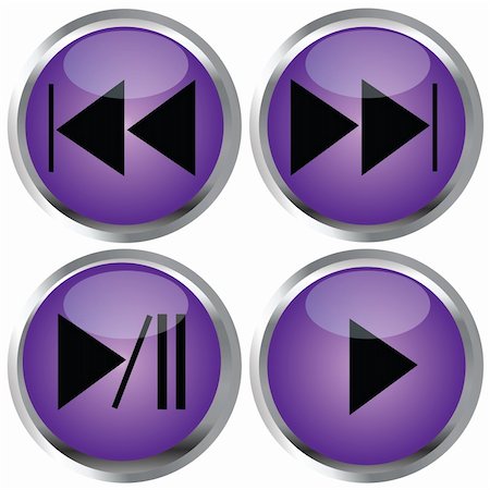 simsearch:400-07062516,k - Purple Buttons for web design Fotografie stock - Microstock e Abbonamento, Codice: 400-04725459