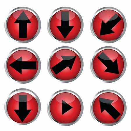 simsearch:400-04725464,k - Red buttons for web design, black arrow icon set Stock Photo - Budget Royalty-Free & Subscription, Code: 400-04725464