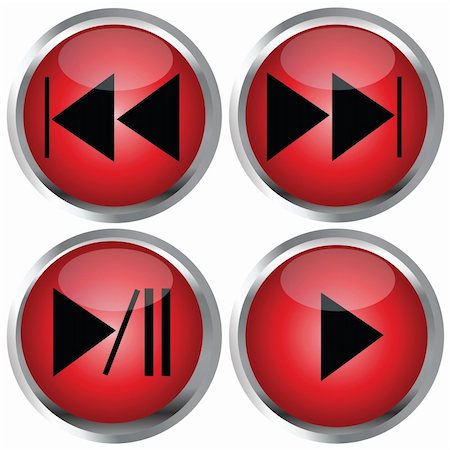 pause button - Red Buttons for web design Foto de stock - Super Valor sin royalties y Suscripción, Código: 400-04725465