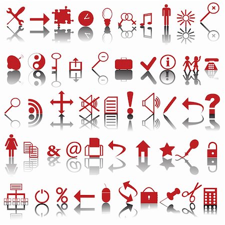 Red web icons Stock Photo - Budget Royalty-Free & Subscription, Code: 400-04725471