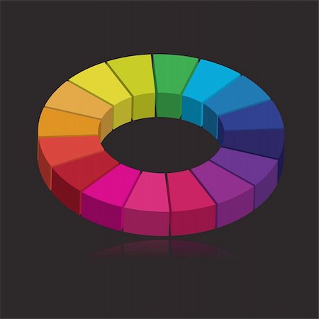 Vector - 3D colorful round wheel showing variety of colors Photographie de stock - Aubaine LD & Abonnement, Code: 400-04725568