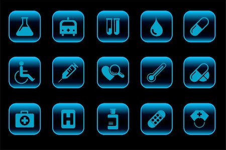 Healthcare and Pharma icons blue Series Stock Photo - Budget Royalty-Free & Subscription, Code: 400-04725629