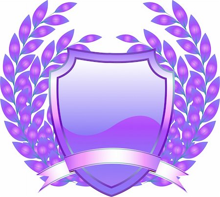 vector shield design with plant and decoration purple Stock Photo - Budget Royalty-Free & Subscription, Code: 400-04725700