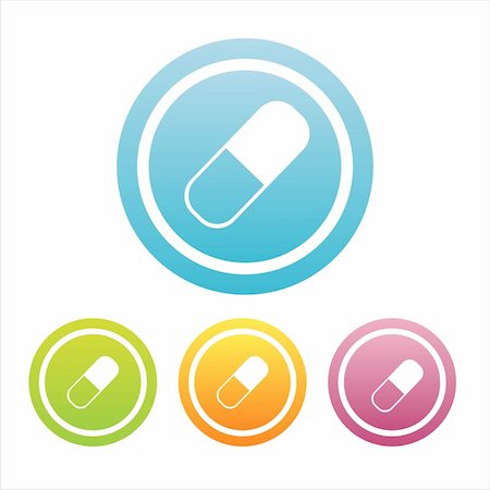 set of 4 colorful pill signs Stock Photo - Budget Royalty-Free & Subscription, Code: 400-04725923
