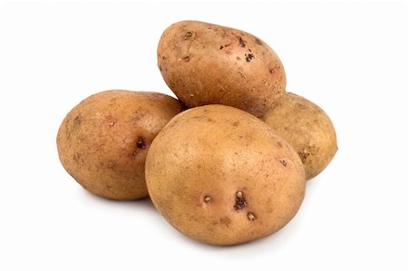 simsearch:400-04812261,k - Three potatoes isolated on a white background Photographie de stock - Aubaine LD & Abonnement, Code: 400-04726131