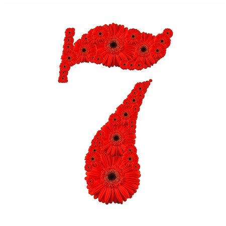 Number 7 made from red gerbera Foto de stock - Royalty-Free Super Valor e Assinatura, Número: 400-04726196