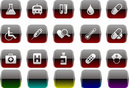 Healthcare and Pharma icons Transparent metal Series Stock Photo - Budget Royalty-Free & Subscription, Code: 400-04726382