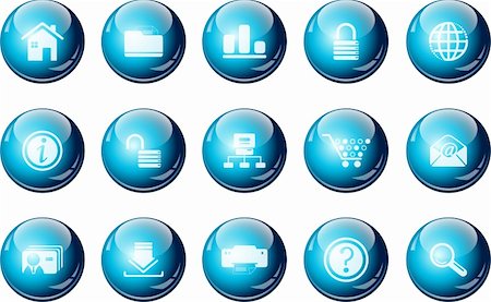 website and internet icons cyan crystal Series Stock Photo - Budget Royalty-Free & Subscription, Code: 400-04726461