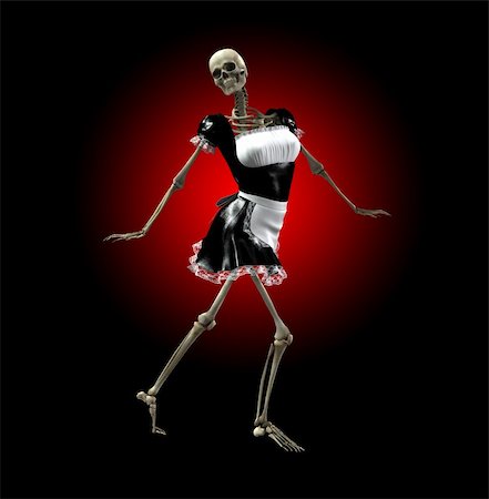 simsearch:400-03933783,k - A female Skeleton wearing a maids uniform. Stock Photo - Budget Royalty-Free & Subscription, Code: 400-04726822