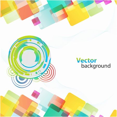 simsearch:400-05366297,k - illustration of colorful vector background with square and circles Fotografie stock - Microstock e Abbonamento, Codice: 400-04726853