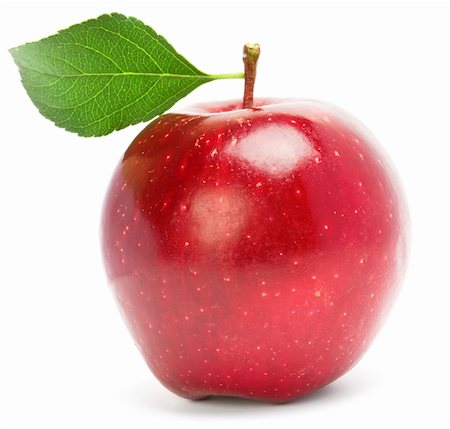 simsearch:400-04228839,k - Red apple with green leaf Photographie de stock - Aubaine LD & Abonnement, Code: 400-04726879