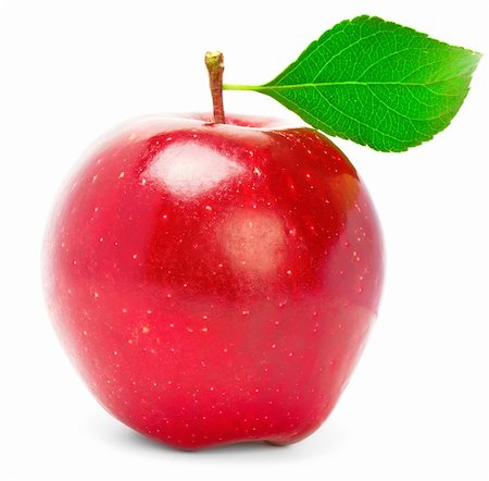 simsearch:400-04266693,k - Red apple with green leaf Foto de stock - Super Valor sin royalties y Suscripción, Código: 400-04726884
