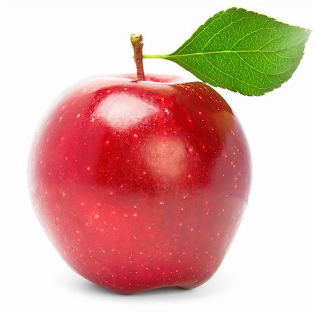 simsearch:400-04266693,k - Red apple with green leaf Foto de stock - Super Valor sin royalties y Suscripción, Código: 400-04726887