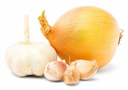 simsearch:400-04134733,k - Onion and garlic. Isolated on white Foto de stock - Royalty-Free Super Valor e Assinatura, Número: 400-04726890