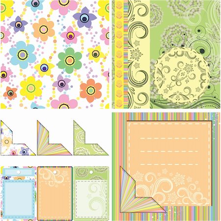 simsearch:400-04273840,k - Set of backgrounds and elements for scrapbooking Stock Photo - Budget Royalty-Free & Subscription, Code: 400-04726973