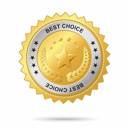 simsearch:400-04375339,k - Vector golden badge named "Best choice" for your business artwork. Foto de stock - Super Valor sin royalties y Suscripción, Código: 400-04727038