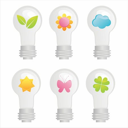 simsearch:400-04823686,k - set of 6 eco lamps Photographie de stock - Aubaine LD & Abonnement, Code: 400-04727382