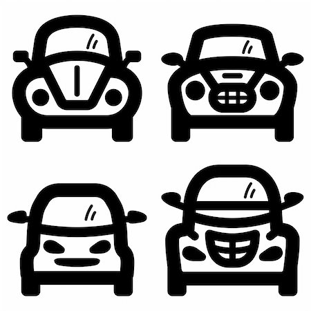 simsearch:400-08015019,k - Vector icons of small stylish city cars. Stock Photo - Budget Royalty-Free & Subscription, Code: 400-04727397