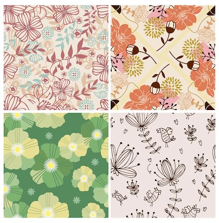 simsearch:400-04280917,k - four flower seamless pattern Stock Photo - Budget Royalty-Free & Subscription, Code: 400-04727407