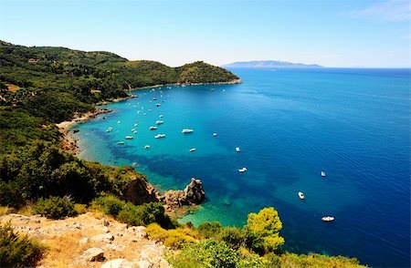 A Typical Italian Seascape With Hills And Indented Coastline Stock Photo - Budget Royalty-Free & Subscription, Code: 400-04727417