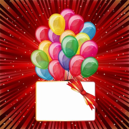 simsearch:400-05693376,k - Colorful brightly backdrop with balloons, stars, card... -for your text or design. Stockbilder - Microstock & Abonnement, Bildnummer: 400-04727441
