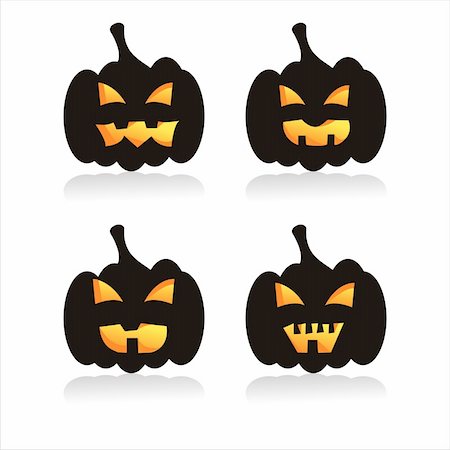 simsearch:400-05709481,k - set of 4 pumpkin silhouettes Stock Photo - Budget Royalty-Free & Subscription, Code: 400-04727520