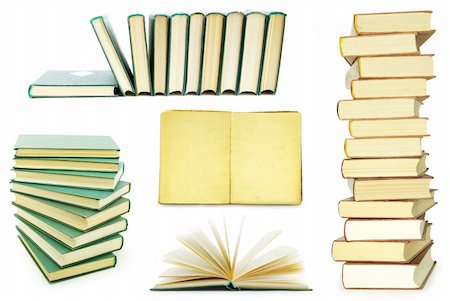 simsearch:400-03949439,k - Stack of books isolated over white background Stock Photo - Budget Royalty-Free & Subscription, Code: 400-04727638