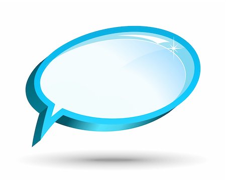 dialogue box cartoon - Vector glossy chat box in blue color. Stock Photo - Budget Royalty-Free & Subscription, Code: 400-04727688