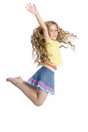 student jumping to school - little beautiful girl fly jumping isolated on white studio background Stock Photo - Budget Royalty-Free & Subscription, Code: 400-04727867