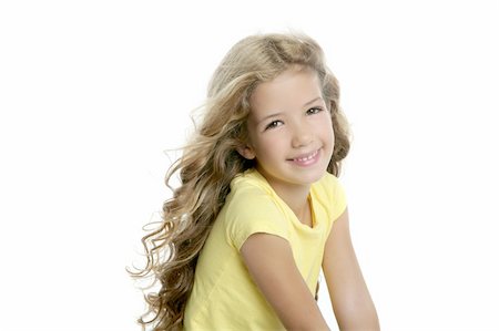 simsearch:400-04735006,k - little blond girl smiling portrait yellow tshirt isolated on white background Stock Photo - Budget Royalty-Free & Subscription, Code: 400-04727868