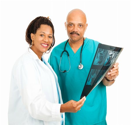 plaited hair for men - Caring, compassionate African American medical doctors.  Isolated on white. Photographie de stock - Aubaine LD & Abonnement, Code: 400-04728113