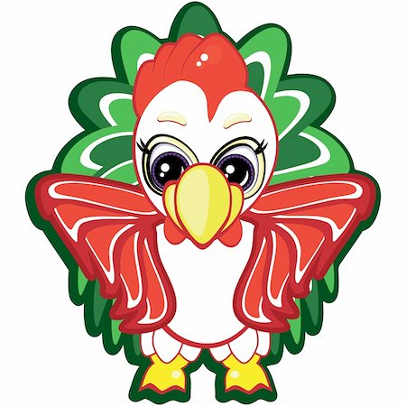 Little rooster - one of the symbols of the Chinese horoscope. Vector. Stock Photo - Budget Royalty-Free & Subscription, Code: 400-04728490