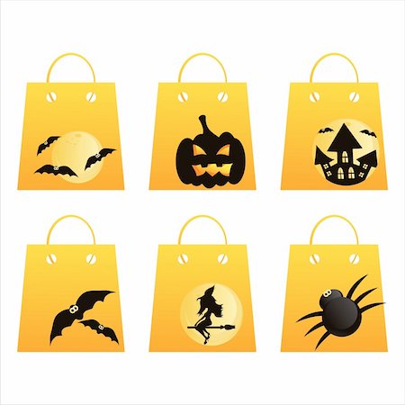 simsearch:400-05709481,k - set of 6 halloween shopping bags Stock Photo - Budget Royalty-Free & Subscription, Code: 400-04728612