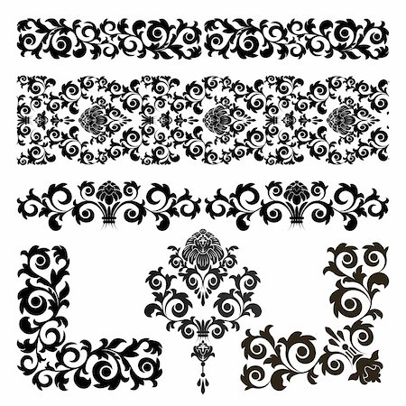 simsearch:400-04852864,k - Set of floral design elements on the white background Stock Photo - Budget Royalty-Free & Subscription, Code: 400-04728667