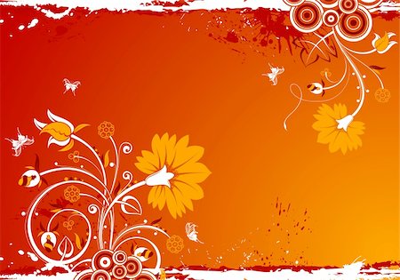 simsearch:400-04091885,k - Grunge floral frame with butterfly, element for design, vector illustration Stockbilder - Microstock & Abonnement, Bildnummer: 400-04729245