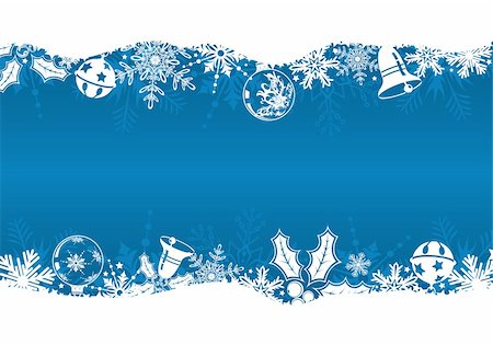 Christmas frame with snowflakes and decoration element, vector illustration Stock Photo - Budget Royalty-Free & Subscription, Code: 400-04729270