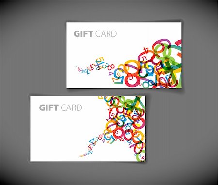 digital numerals background - Set of modern gift card templates Foto de stock - Super Valor sin royalties y Suscripción, Código: 400-04729483