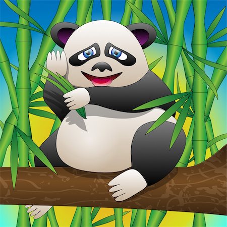 sun protection cartoon - Illustration panda bear in its natural environment. Stock Photo - Budget Royalty-Free & Subscription, Code: 400-04720079