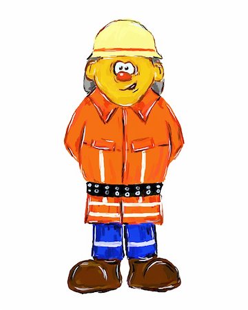 simsearch:400-04280033,k - painted german firefighter on white background - illustration Stock Photo - Budget Royalty-Free & Subscription, Code: 400-04720138
