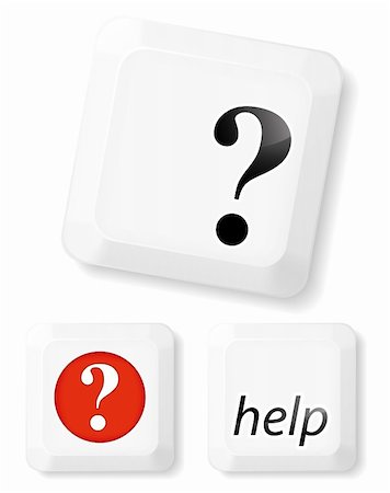 simsearch:400-05906315,k - Help sign on computer key. Vector keyboard collection. Stock Photo - Budget Royalty-Free & Subscription, Code: 400-04720244