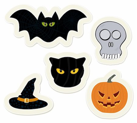 simsearch:400-04645724,k - Easy to edit halloween stickers set. Vector stickers collection. Stock Photo - Budget Royalty-Free & Subscription, Code: 400-04720252