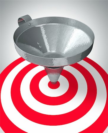 funnel - A funnel help to center the target - business concept Stock Photo - Budget Royalty-Free & Subscription, Code: 400-04720364