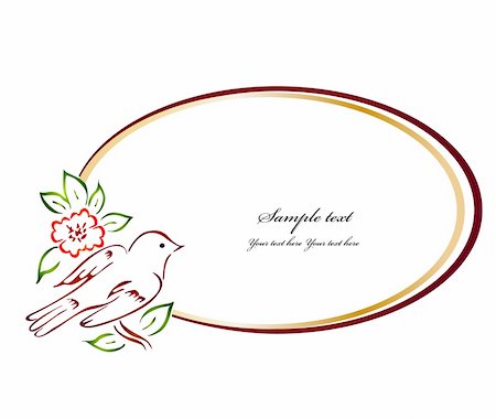 Bird sitting on a flower ring. Vector illustration Stock Photo - Budget Royalty-Free & Subscription, Code: 400-04720938