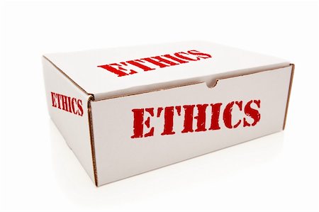 simsearch:400-04872165,k - White Box with the Word Ethics on the Sides Isolated on a White Background. Photographie de stock - Aubaine LD & Abonnement, Code: 400-04721433