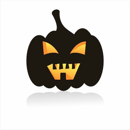 simsearch:400-05709481,k - halloween pumpkin silhouette isolated on white Stock Photo - Budget Royalty-Free & Subscription, Code: 400-04721768